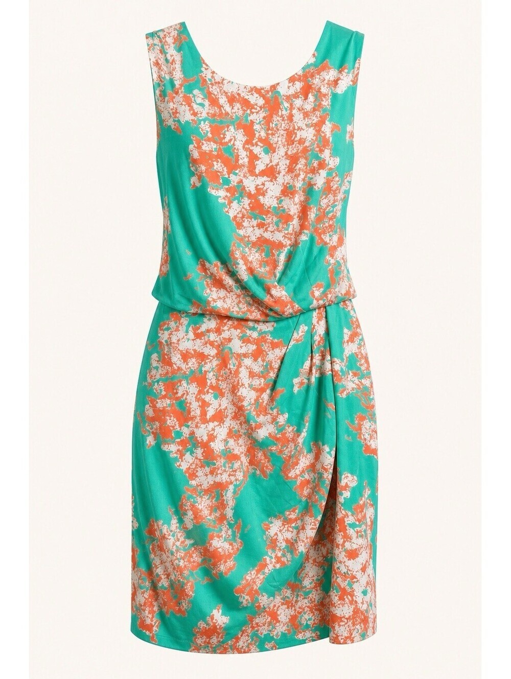 Jessica Simpson Paradise Dress Green Coral Floral Faux Wrap Sz 14 NWT $128